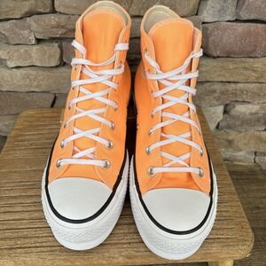 Converse Chuck Taylor All Star High Top Bright Coral Orange Canvas Unisex Shoes